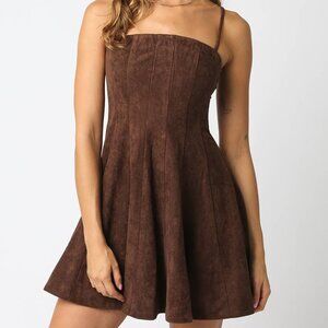 Brown Suede Dress